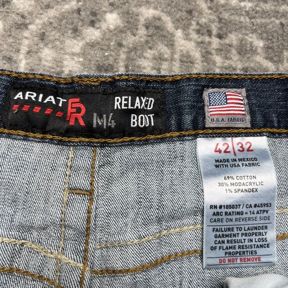 Ariat FR Jeans Mens 42x32 M4 Relaxed Boot Cut Fire Resistant CAT2 Work Wear - Picture 3 of 13